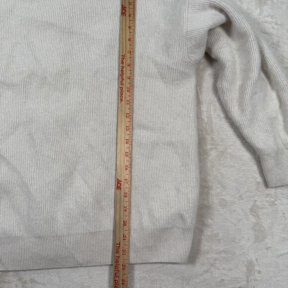 Yellow Label Co. 100% Cashmere Cardigan Button Color Oatmeal Beige Size Medium - Picture 7 of 7